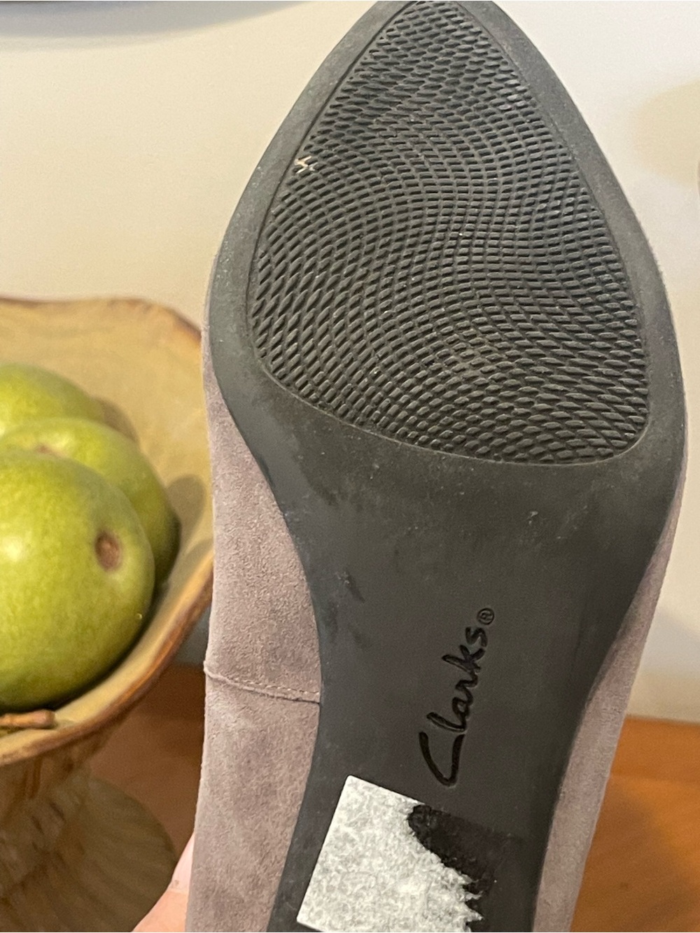 Clarks Taupe Suede Pointed-Toe shoes - Picture 6 of 7